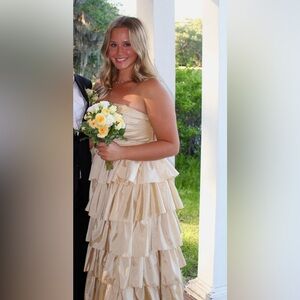 Elegant Cream Tiered Dress